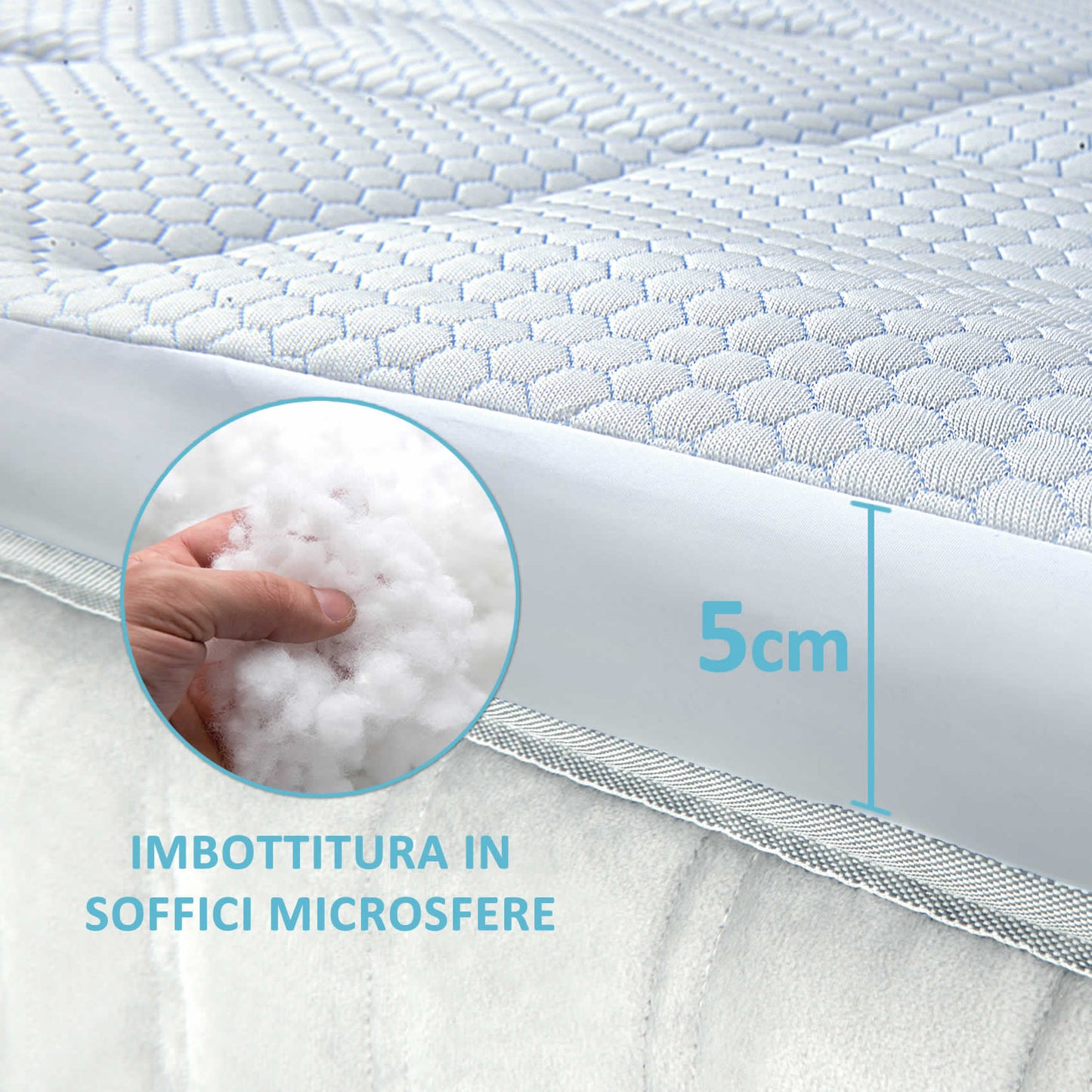 Topper Bed in microsfere Fresh - 85x200cm